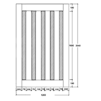 1200X2040X40mm Entrance Solid Timber Veneer External Front Entry Door Glass 033