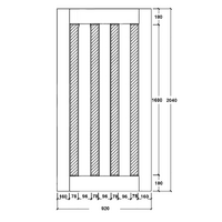 920X2040X40mm Entrance Solid Timber Veneer External Front Entry Door Glass 033