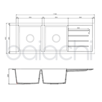 Baiachi Double Bowl and Drainer Granite Kitchen Sink White
