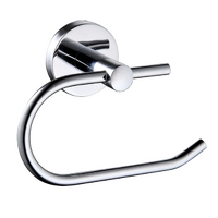 Round 6 Pcs Bathroom Accessory Toilet Paper Towel Robe Holder Rail Soap Chrome