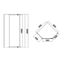 Frameless Shower Screen 900x900mm Diamond Chrome
