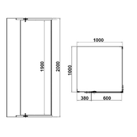 Frameless Shower Screen 1000x1000mm Square Chrome