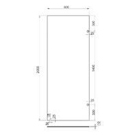 800mm Fixed Panel Shower Screen Brushed Nickel