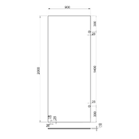 900mm Fixed Panel Shower Screen Brushed Nickel