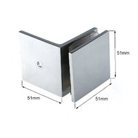 Bathroom Shower Screen Glass Wall Floor Brackets Clips Clamps Mount Brass Chrome