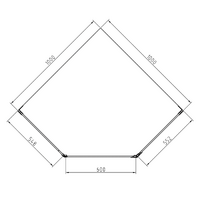 Frameless Shower Screen 1000x1000mm Diamond Chrome