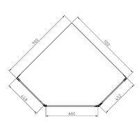 Frameless Shower Screen 900x900mm Diamond Chrome