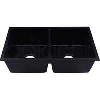 Baiachi Double Bowl Granite Kitchen Sink Black