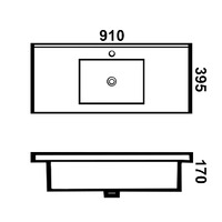 Bathroom Vanity White Ceramic Thin Edge Basin - 90ES