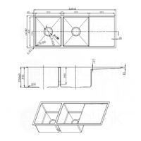 1110X440 Handmade Laundry Kitchen Sink Top/Under Mount Stainless Steel