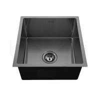 440X440mm Handmade Laundry Kitchen Sink Top/Under Mount Gun Metal