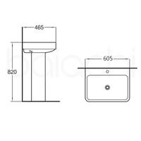 605X465X820mm Bathroom Pedestal Ceramic Hand Wash Basin Vanity Sink BA508