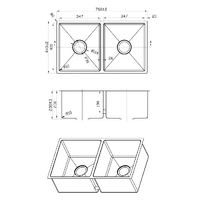 760X440mm Handmade Laundry Kitchen Sink Top/Under Mount Stainless Steel