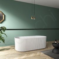 Florence 1700 Oval Freestanding Ribbed Bathtub Matte White