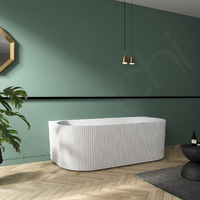 Clara 1700 Back To Wall Freestanding Ribbed Bathtub MW