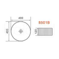 Baiachi 400mm Ceramic Above Counter Fluted Basin Calacatta Gold