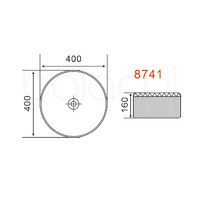 Baiachi 400mm Ceramic Above Counter Fluted Basin Calacatta