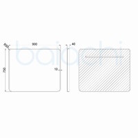Baiachi Eden Rectangle 900mmx750mm Frame Mirror Gun Metal
