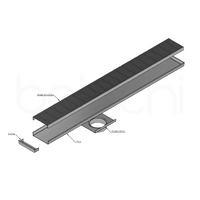 901-1200x115mm Linear Heelguard Adjustable Floor Waste Brushed Gold