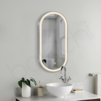 Baiachi LED Oval 450mmx900mm Frame Mirror Brushed Silver
