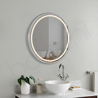 Baiachi LED Round 600mm Frame Mirror Brushed Silver