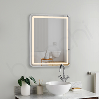 Baiachi LED Square 600mmx750mm Frame Mirror Brushed Silver