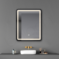 Baiachi LED Square 600mmx750mm Frame Mirror Matte Black