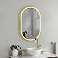 Baiachi LED Oval 600mmx900mm Frame Mirror Brushed Gold
