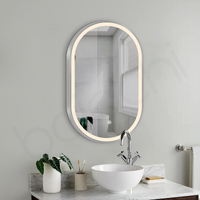 Baiachi LED Oval 600mmx900mm Frame Mirror Brushed Silver