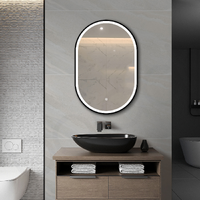 Baiachi LED Oval 600mmx900mm Frame Mirror Matte Black