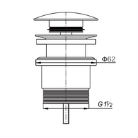 Dome Pop Up Waste Universal 40mm Chrome