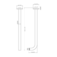 Mackenzie Square Wall Shower Arm Chrome