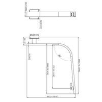 Mackenzie Square High Rise Wall Shower Arm Chrome