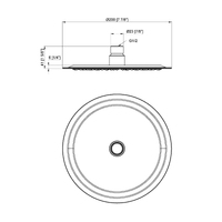 Moreton Round Stainless Steel Shower Head 200mm Chrome