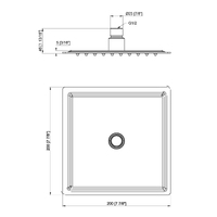 Mackenzie Square Stainless Steel Shower Head 200mm Chrome