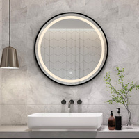 Otus LED 600 Round Frame Mirror Matte Black