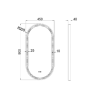 Cora LED 450 Oval Frame Mirror Matte Black