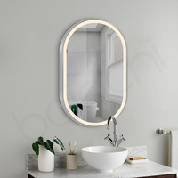 Cora LED 600 Oval Frame Mirror Brushed Silver
