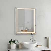 Eden LED Rectangle Frame Mirror Brushed Silver