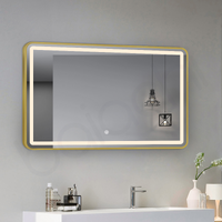 Eden LED Rectangle Frame Mirror Brushed Gold