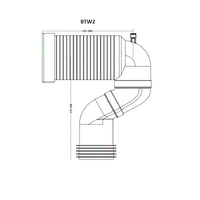 EXTENDED TOILET S-TRAP CONNECTOR PIPE ADAPTER P TO S CONVERTER