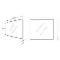 LED Mirror 900x750mm Matte Black