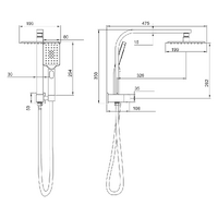 Mackenzie Square Multi Function Shower Chrome