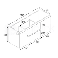 Ivana 1200mm PVC Water Proof Wall Hung Bathroom Vanity