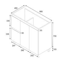 Ivana 900mm PVC Water Proof Bathroom Vanity Left Drawers