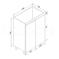 Lucena 600mm Slim Line Narrow PVC Water Proof Bathroom Vanity