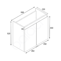 Lucena 600mm Slim Line Narrow PVC Water Proof Wall Hung Bathroom Vanity