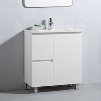 Lucena 750mm Slim Line Narrow Left Drawer PVC Water Proof Bathroom Vanity