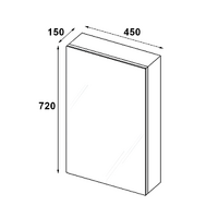 450mmx720mm Bathroom Vanity Mirror Cabinet Shaving Storage 8mm Glass Shelf Pemc