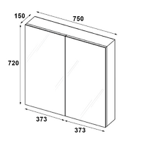 750mmx720mm Bathroom Vanity Mirror Cabinet Shaving Storage 8mm Glass Shelf Pemc